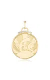 Sorellina Peace Coin 18k Yellow Gold Diamond Pendant