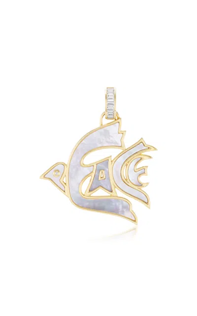 Sorellina Peace Dove 18k Yellow Gold Multi-stone Pendant