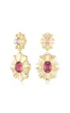 Sorellina Peace Flower 18k Yellow Gold Tourmaline Earrings