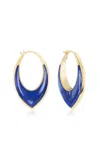 Sorellina Stardust 18k Yellow Gold Lapis Hoop Earrings In Blue