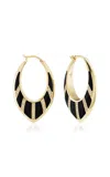 Sorellina Stardust Hoop 18k Yellow Gold Diamond Earrings In Black
