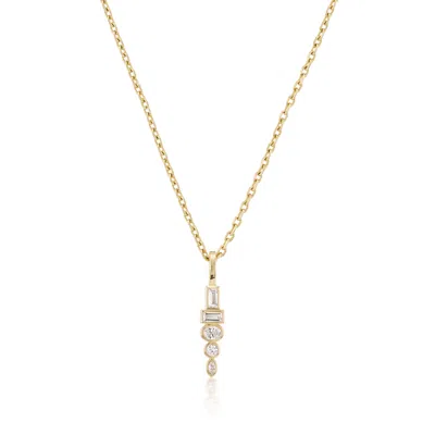 Sorellina Totem Pendant Necklace In 18k Yellow Gold,white Diamonds