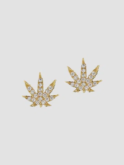 Sorellina Women's 18k Yellow Gold & Diamond Cannabis Stud Earrings