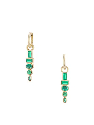 Sorellina Women's Monroe 18k Gold & Blue Sapphire Totem Huggie Hoop Earrings In Emerald
