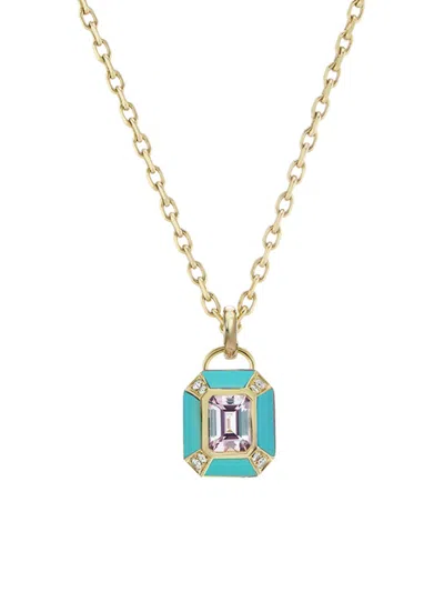 Sorellina Women's Monroe 18k Yellow Gold & Multi-stone Mini Pendant Necklace In Gold Turquoise