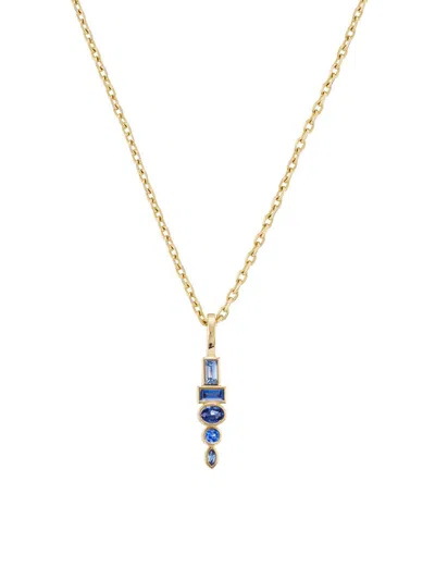 Sorellina Women's Monroe Totem 18k Yellow Gold & Gemstone Pendant Necklace In Blue Sapphire