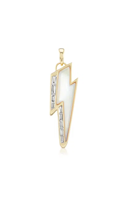Sorellina Ziggy Bolt 18k Yellow Gold Diamond Pendant In White