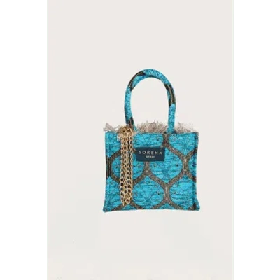 Sorena Handmade Likno Mini Tote Bag In Blue