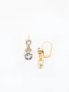 Sorrelli Clustered Circular Crystal Drop Dangle Earrings In Bright Gold Tone/crystal In Silver