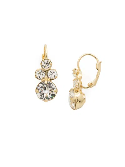 Sorrelli Wisteria Dangle Earrings In Bright Gold Tone/crystal In Silver