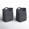 Sortjoy Handle Felt Storage Bin In Black