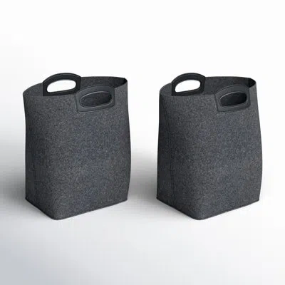 Sortjoy Handle Felt Storage Bin In Black