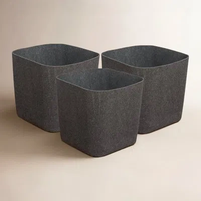 Sortjoy Sculpted Felt Storage Bin In Black
