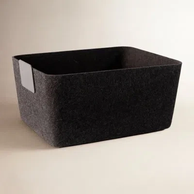 Sortjoy Sculpted Felt Storage Wide Bin In Carbon