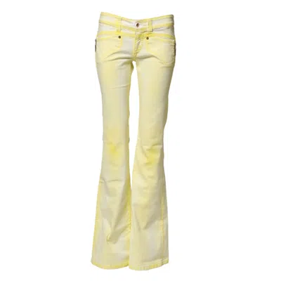 Pre-owned S.o.s S. O.s Cotton Bootcut Low Waist Blue Trouser Women's Jeans () In Yellow