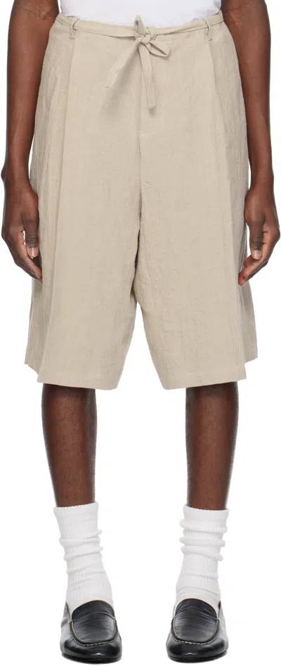 Soshiotsuki Beige Linen Washer Judo Shorts In Natural