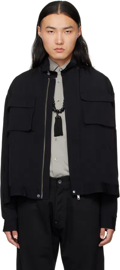 Soshiotsuki Black Inverness Flare Jacket