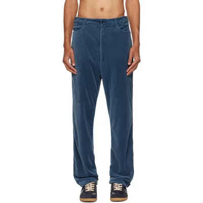 Soshiotsuki Blue Asics Edition Double Pocket Vintage Velvet Track Pants