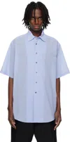 Soshiotsuki Blue Wrinkle Viscorse Shirt In Saxe