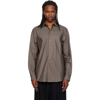 Soshiotsuki Gray Bias Cut Oxford Dress Shirt In Grey