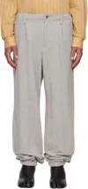 Soshiotsuki Gray Center Crease Sweatpants In Grey