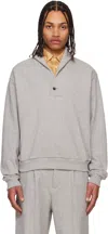 Soshiotsuki Gray Shawl Collar Sweatshirt In Grey