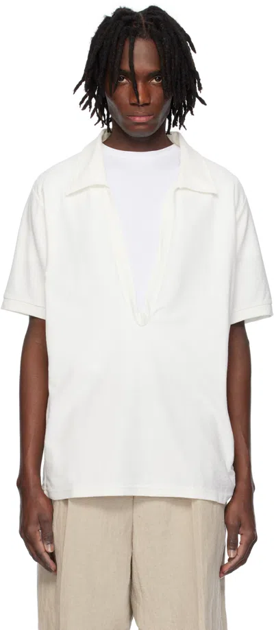 Soshiotsuki White Dry Cotton Skipper Shirt