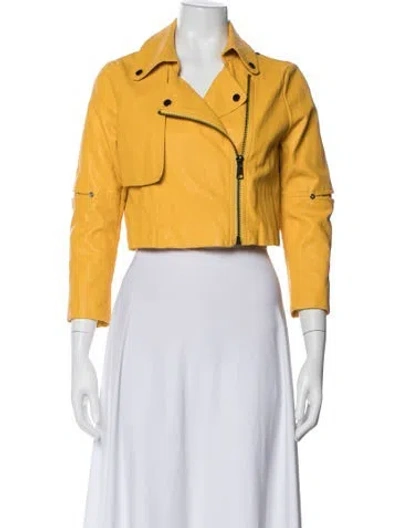 Pre-owned Sosken Biker Jacket In Yellow
