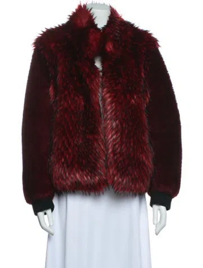 Pre-owned Sosken Faux Fur Jacket In Red