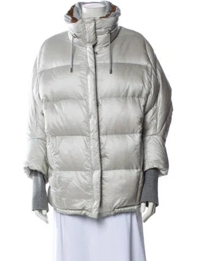 Pre-owned Sosken Nylon Down Coat In Neutral