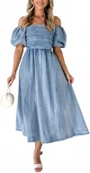 Soso Five Denim Dress In Blue
