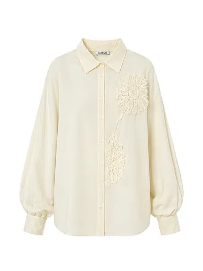 Sosue Antonia Floral-detail Shirt In Yellow