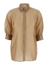 Sosue Antonia' Gold Colored Blouse In Brown