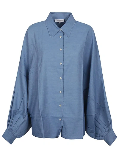 Sosue Antonia Oversized Denim Blouse In Blue