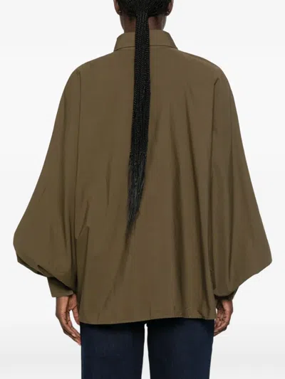 Sosue Antonia Puff-sleeves Shirt In Brown