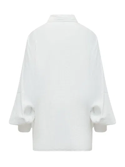 Sosue Blouse With Collar And Wide Sleeves In White