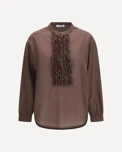 Sosue Brown Ruffled Shirt