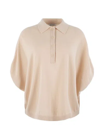 Sosue Cowboy Short-sleeve Sweater In Neutral