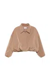 Sosue Drawstring Short Jacket In Brown