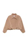 Sosue Drawstring Short Jacket In Brown