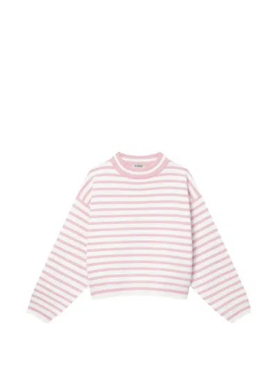 Sosue Sailor Striped-pattern Long-sleeved Sweater In Pink