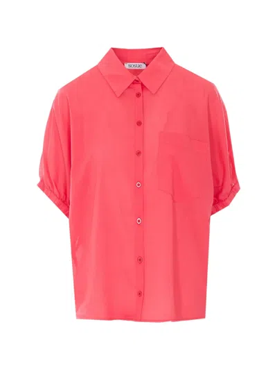 Sosue Short-sleeve Cotton Shirt In Red