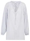 Sosue Striped Cotton Tunic In White