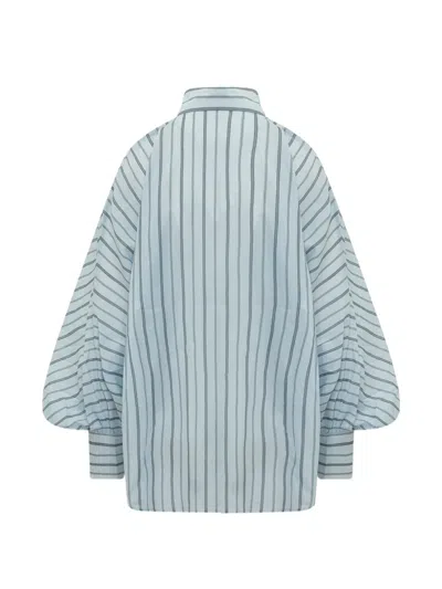 Sosue Striped Long Sleeve Blouse In Blue