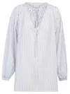Sosue Striped Cotton Tunic In White