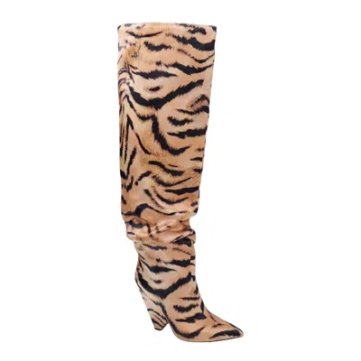 Sotd Footwear Women's Tiger Knee High Boots In Brown/black