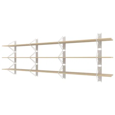 Pre-owned Souda Set Of 3 Strut Shelves From , 116in, Maple, Extra Long, Made To Order In Brown