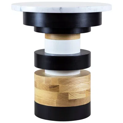 Pre-owned Souda Short Sass Night Stand, Bedside Table, , Small Marble Top, Made To Order In Brown