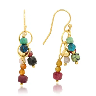 Soul Journey Jewelry Women's Blossom Turquoise Earrings In Gold