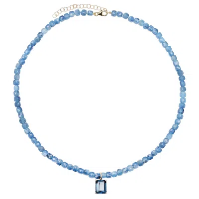 Soul Journey Jewelry Women's Blue Deep Dive Aquamarine Necklace
